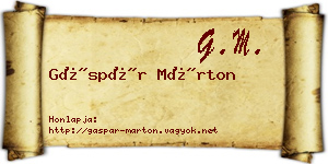 Gáspár Márton névjegykártya